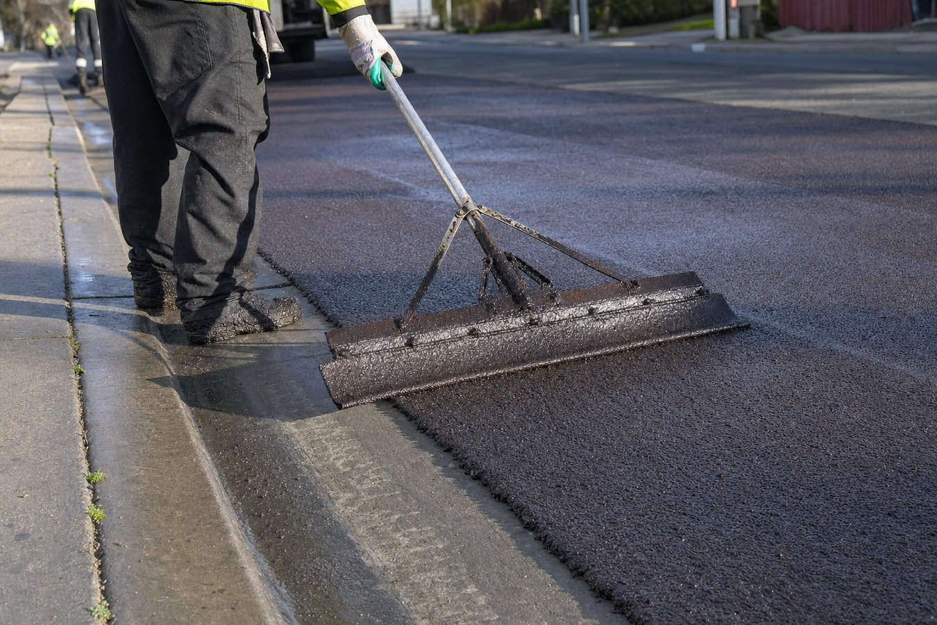 Asphalt sealcoating