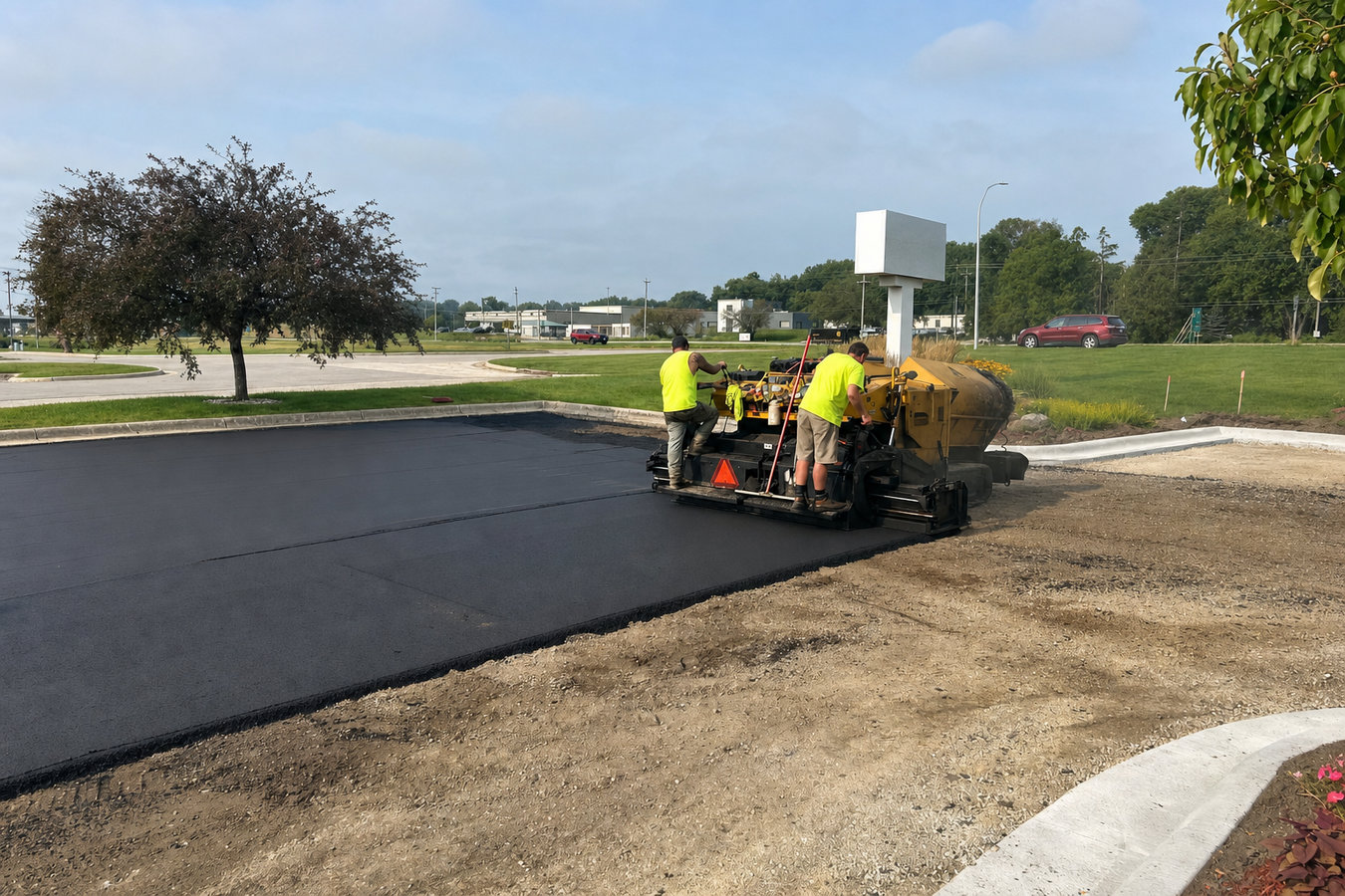 Parking lot paving